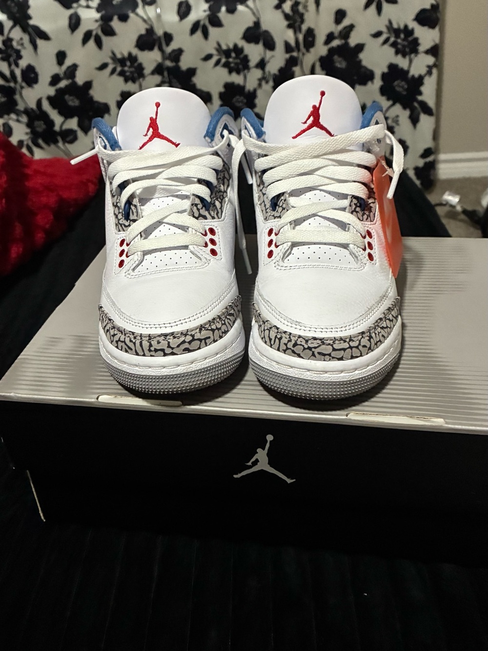 Nike Kids Air Jordan 3 White/Red/Blue Sneakers